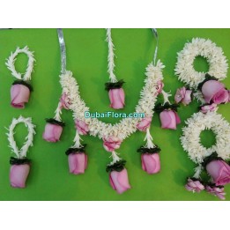 Fresh Bridal Flower Jewellery Set – Tuberose & Pink Rose (Full Set for Bride)