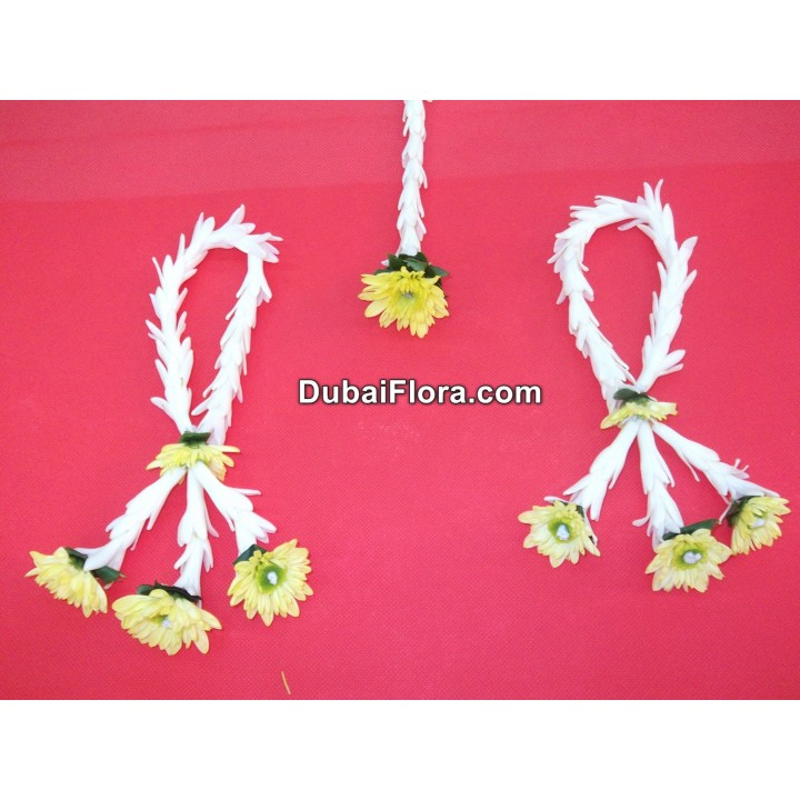 Fresh Bridal Flower Jewellery Set – Tuberose & Yellow Chrysanthemums