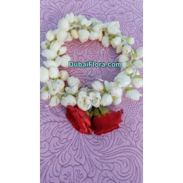 Fresh Jasmine Bracelet Kangan with Baby Roses – Price for 1 Piece