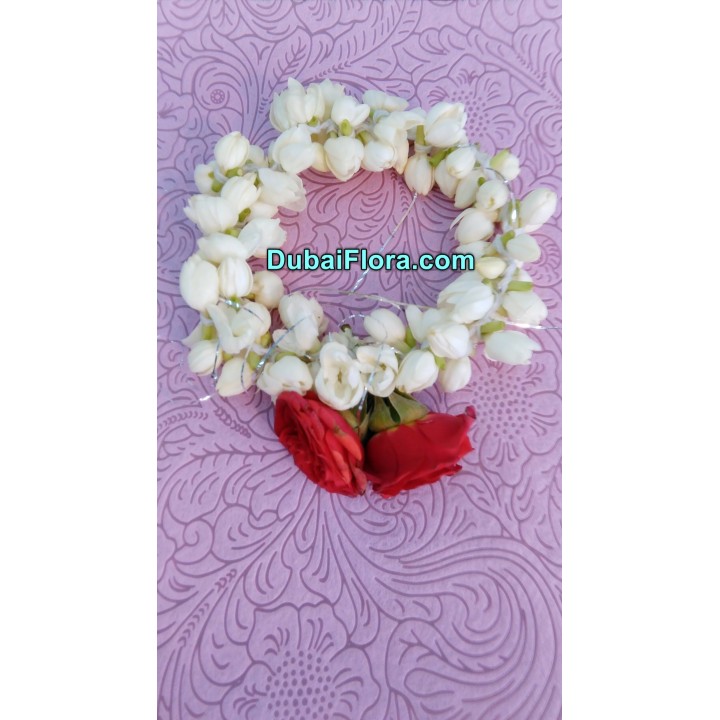 Fresh Jasmine Bracelet Kangan with Baby Roses – Price for 1 Piece