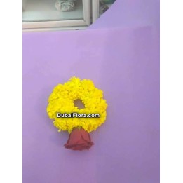 Fresh Marigold Bracelet Kangan with Rose – Price for 1 Piece