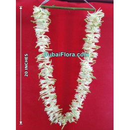 Fresh Plain White Tuberose Garland - 20 Inches