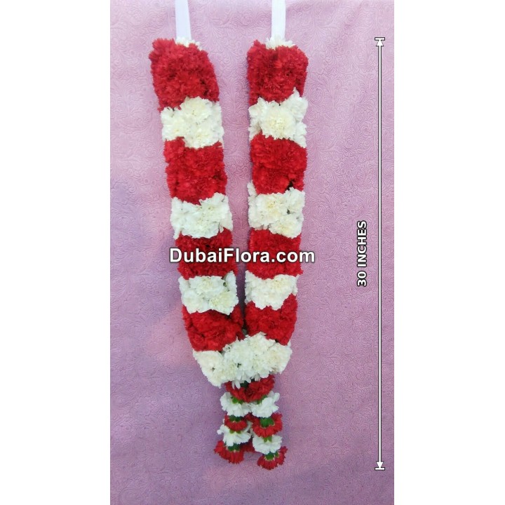 Fresh Red and White Carnation Garland