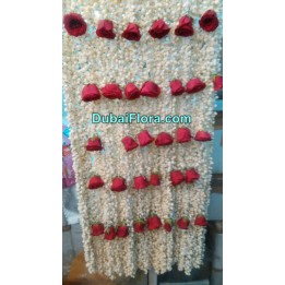 Fresh Flower Sehra for Bride and Groom