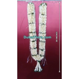 Fresh Tuberose with Green Leaves Garland