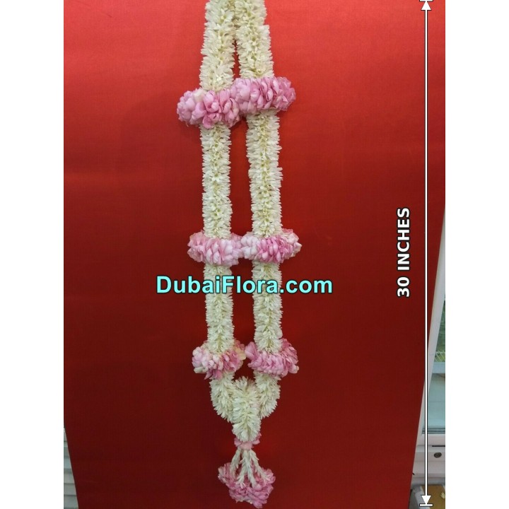 Fresh Tuberose and Pink Roses Garland