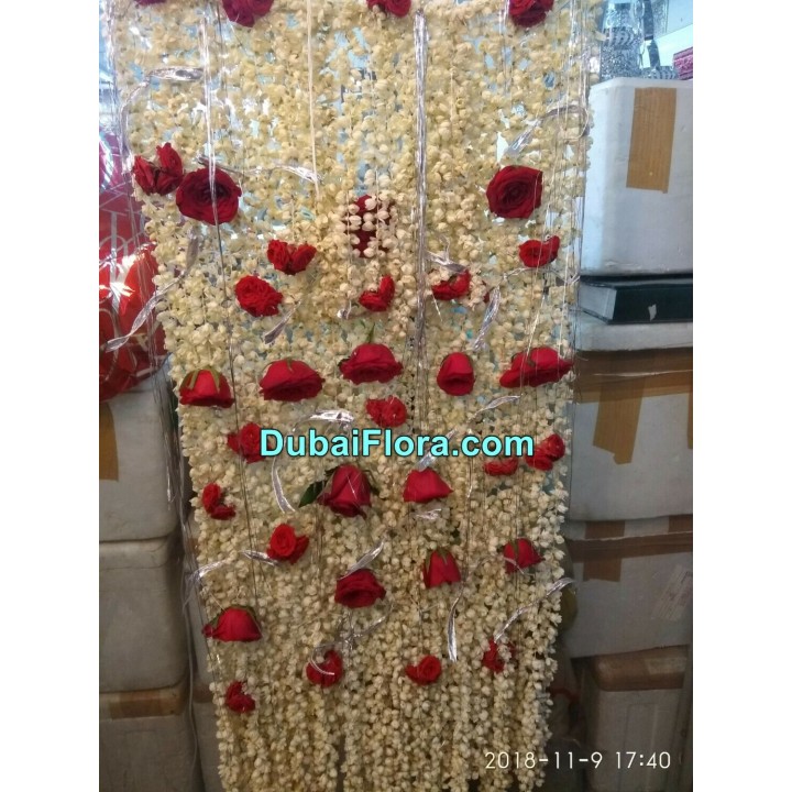 Fresh Flower Sehra for Bride and Groom