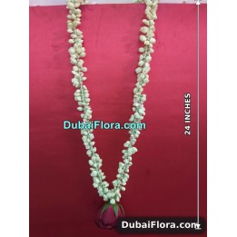 Fresh Jasmine Garland with Rose