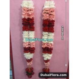 2 Fresh Chrysanthemum and Carnation Garland with Roses