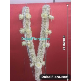 Fresh Tuberose and White Rose Garland