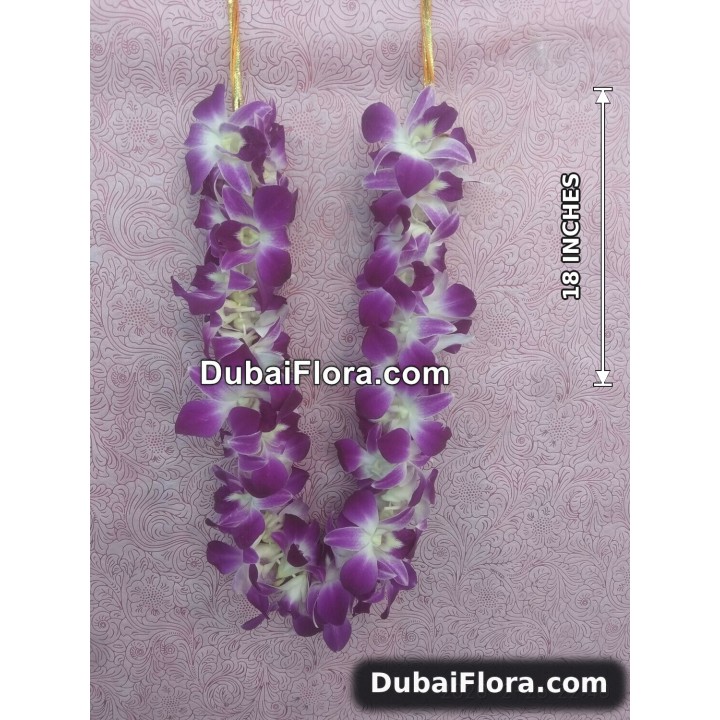 Fresh Purple Orchids Garland 18 Inches