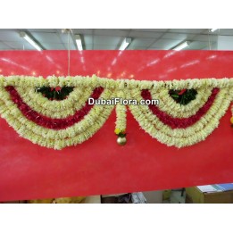 Fresh Flower Toran White Maroon White Green For Diwali, Weddings Occasions - Dubai