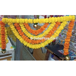 Diwali Toran Fresh Flowers In Dubai For Home|Office|Shop|Showroom Fresh Flowers Orange, Yellow & Gold