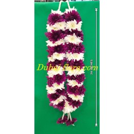 Fresh Garland Combination of Dark Purple and White Chrysanthemum