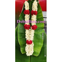 Fresh Jasmine Garland with Baby Roses
