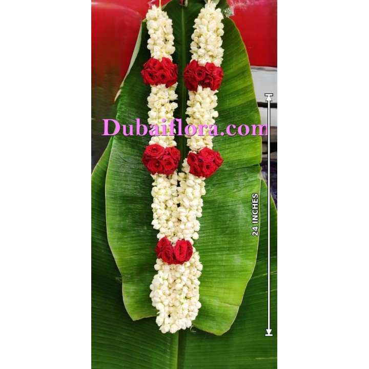 Fresh Jasmine Garland with Baby Roses