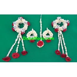 Fresh Bridal Set for Bride with Jasmine, Baby Roses and Gypsophila