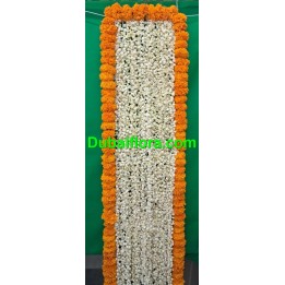 Fresh Jasmine Shawl Dupatta with Marigold (6X1) feet