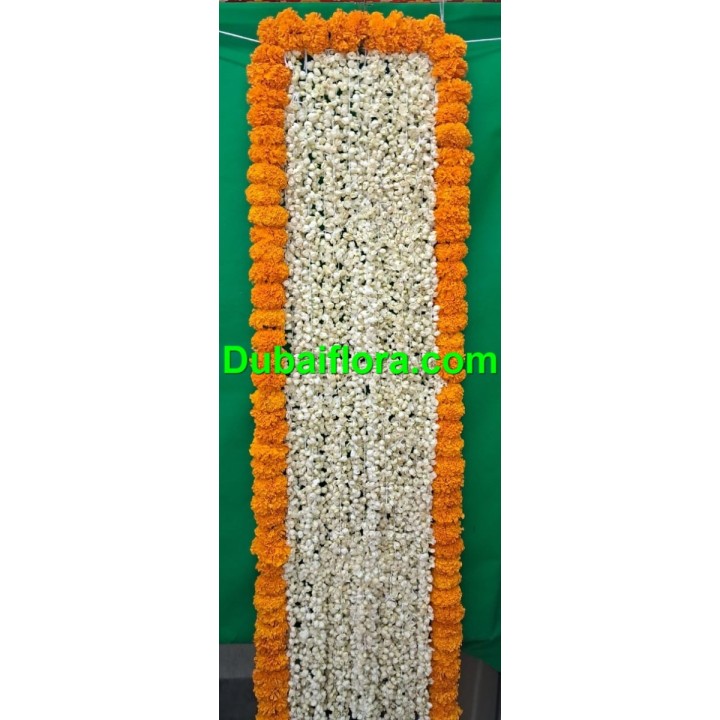 Fresh Jasmine Shawl Dupatta with Marigold (6X1) feet