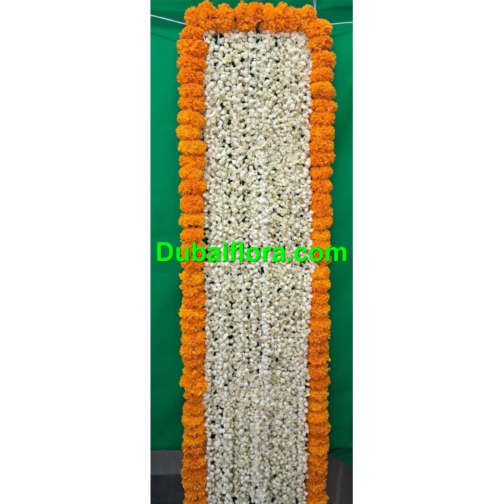 Fresh Jasmine Shawl Dupatta with Marigold (6X1) feet
