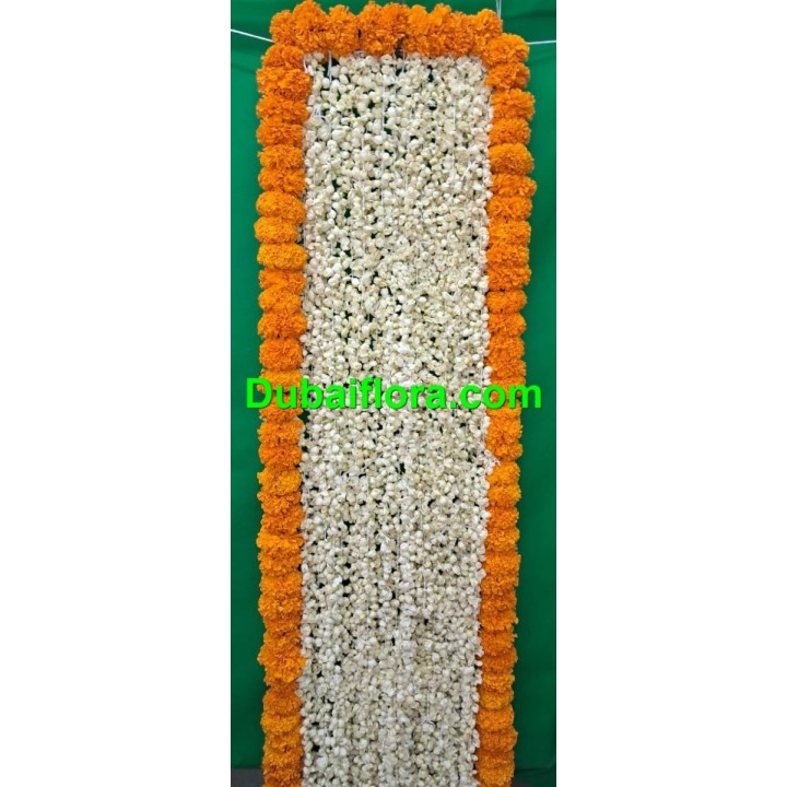 Fresh Jasmine Shawl Dupatta with Marigold (6X1) feet