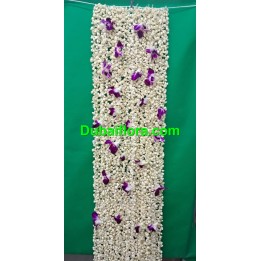 Shawl Dupatta for bride 6X1 feet with Fresh jasmine and orchid