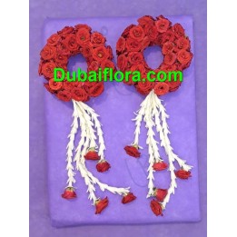 Fresh Pair of Kangan with Baby Roses and Tassels