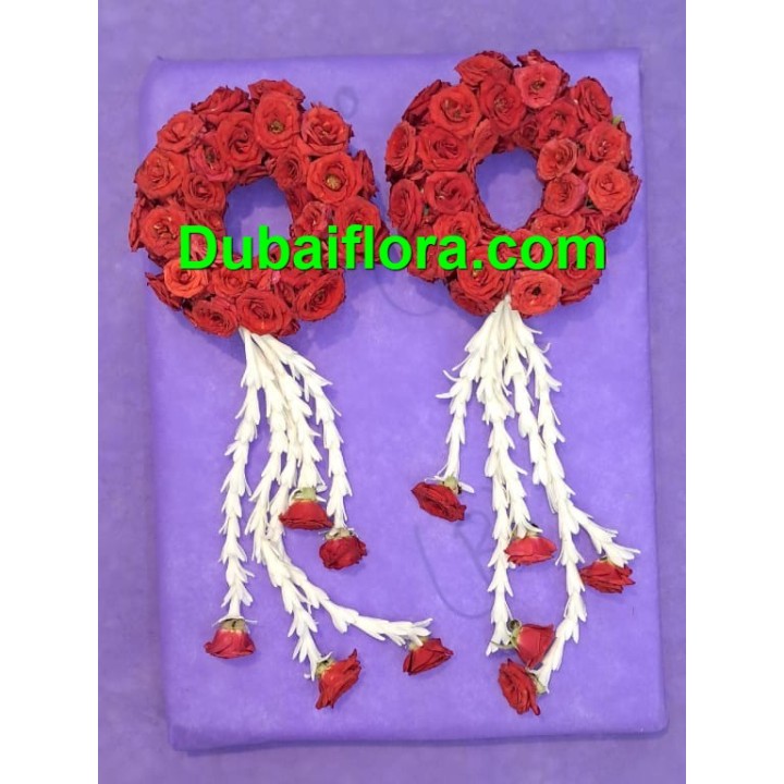 Fresh Pair of Kangan with Baby Roses and Tassels