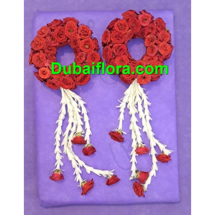 Fresh Pair of Kangan with Baby Roses and Tassels