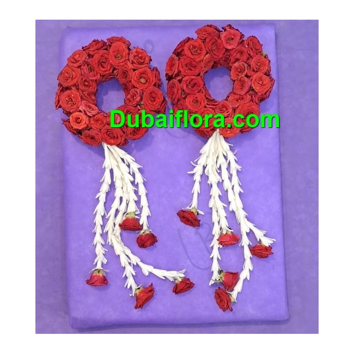 Fresh Pair of Kangan with Baby Roses and Tassels