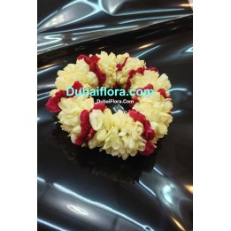 Fresh Jasmine Kangan with Rose Petals