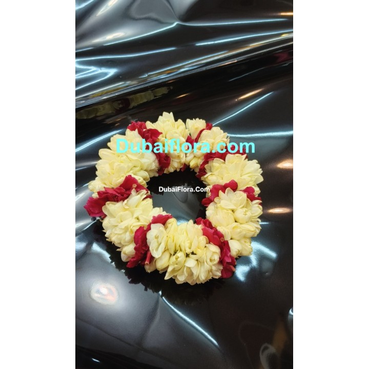 Fresh Jasmine Kangan with Rose Petals
