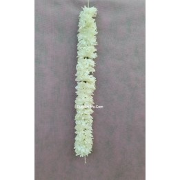 White Chrysanthemum Flower String – 1 Meter (Fresh Garland for Ceremonies & Decoration)
