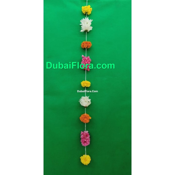 Multicolour Decorative Flower Strings – 1 Meter (Fresh Mixed Flowers for Décor)