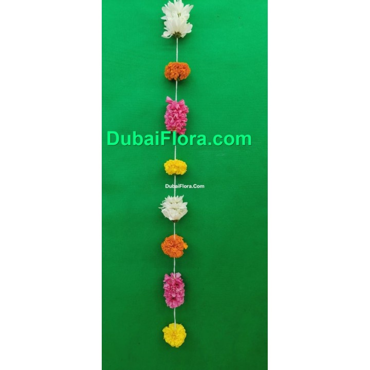 Multicolour Decorative Flower Strings – 1 Meter (Fresh Mixed Flowers for Décor)