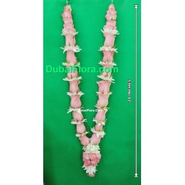 Fresh Garland with Pink Rose and White Chrysanthemum