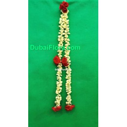 Fresh Jasmine Gajra for Hair with Roses