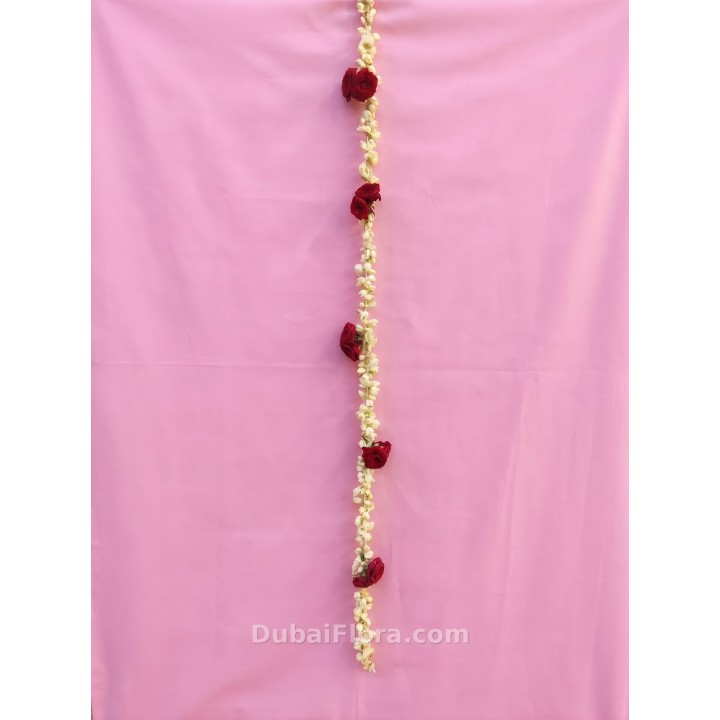 Fresh Jasmine String with Red Baby Roses – Price per Metre