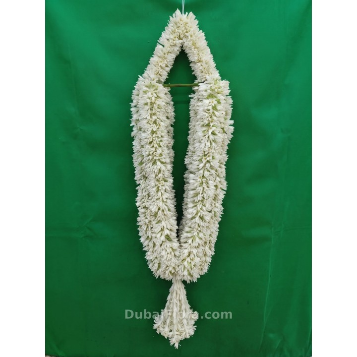 Fresh Thick White Tuberose Garland – 32 Inches