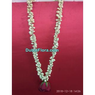 Fresh Jasmine Garland with Rose
