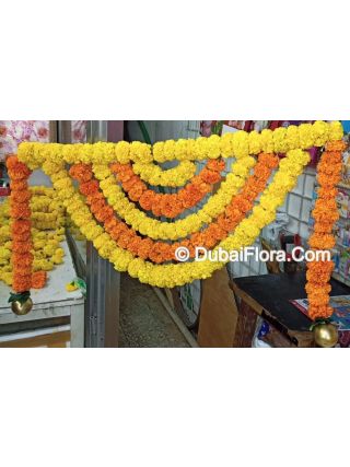 Diwali Toran For Home|Office|Shop|Showroom Fresh Flowers Orange & Yellow