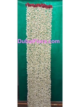 Duppata/shawal (jasmine and red button roses ) (90x15.6) inches 