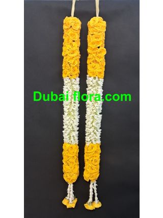 Graduation garland with fresh tube roses and small Yellow baby roses  (32 Inches)