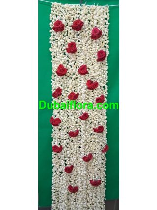 Jasmine shawl with red roses for bride   6x1 feet