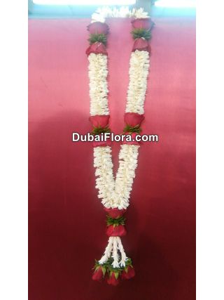Tuberose and Red Roses Garland