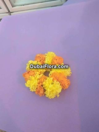 Yellow and Orange Marigold Kangan Bracelet (2 Pieces)