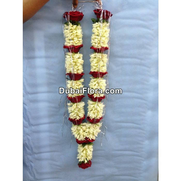 Tuberose and Red Roses Garland