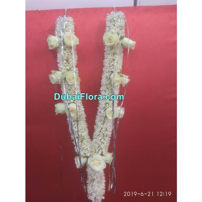 Tuberose and White Rose Garland