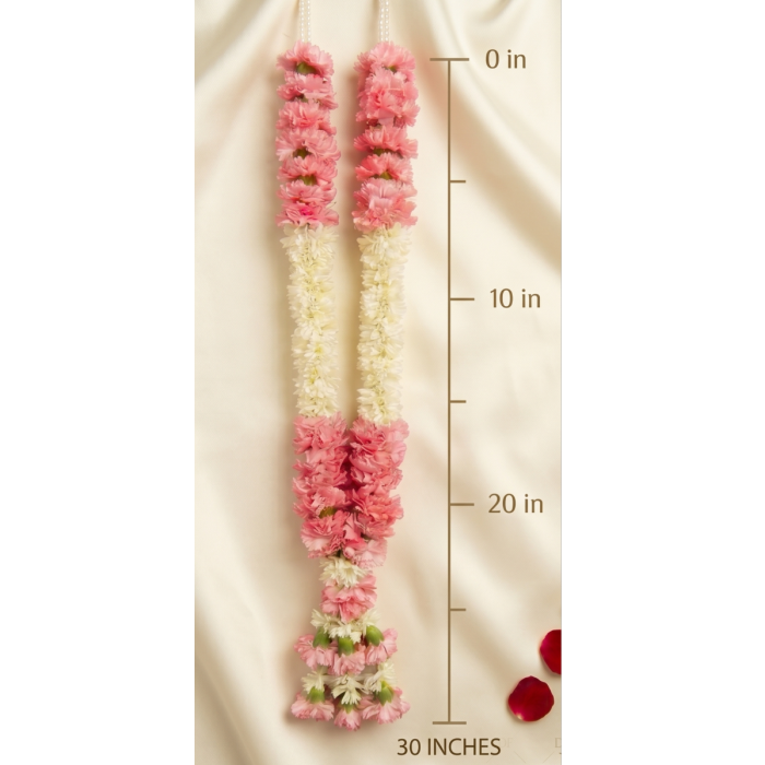 إكليل قرنفل وردي وتيوروز طازج 30 بوصة – هار مالا للأفراح دبي