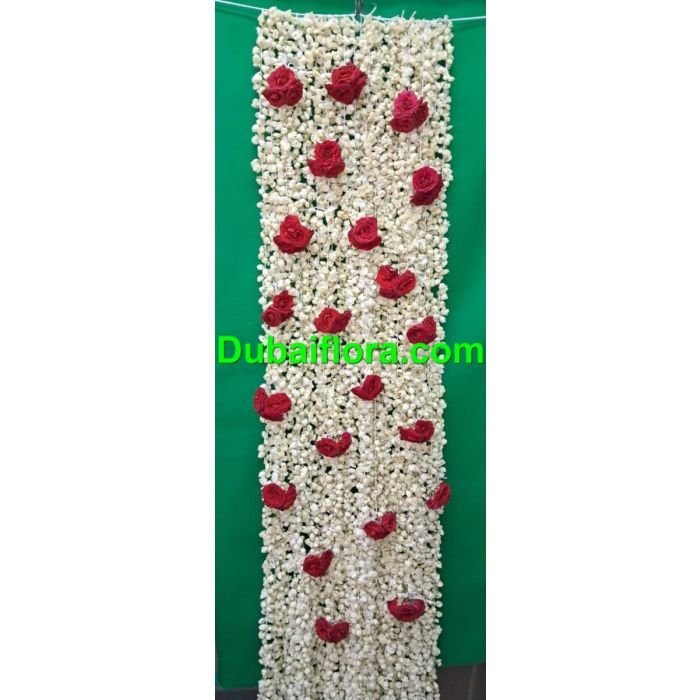Jasmine shawl with red roses for bride   6x1 feet